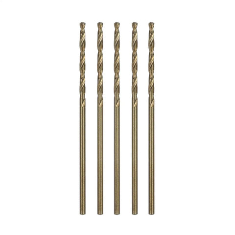 Five Piece Cobalt Drill Bit Set One Sixteenth Inch By One And Three Quarters Inch M35 With Split Point Tip For Steel Hard Metal And Cast Iron Durable Metalworking Drill Bits