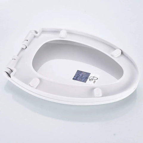 Heavy Duty Raised Toilet Seat Aid With Thickened Cushioned Top For Major Leg Support Quick Release Lids viewed from above, white plastic design.