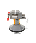 Front view of Rotating Small Bench Vise With Swivel Base Heavy Duty Clamp For Woodworking And Welding Table Use Handy Portable Clamp On Vise