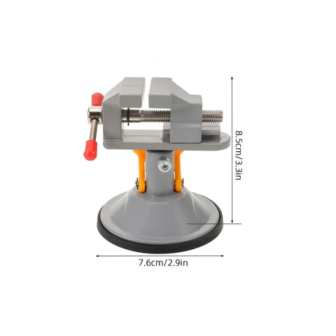 Rotating Small Bench Vise with Quick Release Mini Table Clamp for woodworking and jewelry repair DIY projects, front view