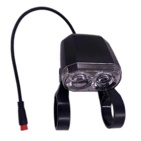 LED Front Headlight For Electric Bike Night Riding Waterproof Front Light Compatible With 24V 36V 48V 60V Batteries And Controllers, 2 Pin Male Female Plug Beefy Bright E-Bike Headlight