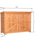 Outdoor Wooden Storage Shed With Extra Large Capacity Garden Tool Cabinet Weather Resistant Patio Organizer dimensions