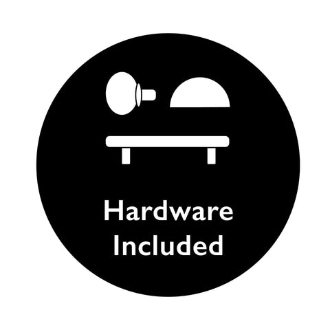 Icon indicating hardware included with 5 Pack Satin Nickel Handrail Brackets With Mounting Hardware For Stairways And Hallways Low Profile Design Measures 2.2 In By 1.26 In By 2.91 In Easy Install Durable Railing Support.
