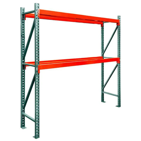 Heavy Duty 2 Tier Pallet Rack Starter Unit 42 By 144 By 96 Inches Rustproof Steel Rack Rig Built Tough To Handle Serious Loads Without Skipping A Beat For Warehouse Or Auto Supplier Storage Comes With No Decking