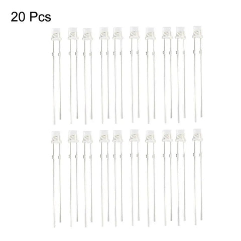 Photosensitive Diode Photodiode Light Sensor Pack Of 20 3mm Clear Flat Head Receiver Diodes 400 1100 Nm Detection Range 940 Nm Peak
