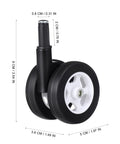 4 Pcs Baby Walker Wheel Replacement Casters With 0.3 Inch Mounting Hole, durable plastic and rubber swivel wheel, side view