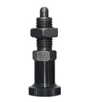 Heavy Gauge Indexing Plunger Pin With Spring Loaded Action For No Stress Cylindrical Positioning Of Mechanical Fixtures And Industrial Gear Built Tough To Get It Done Right, showing detailed hexagonal bolt design.