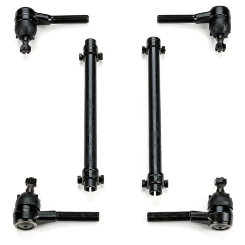 Heavy Duty Steering Tie Rod And Ball Joint Kit For Chevy Corvette 5.7L 1975 To 1982 showing black metal components and fittings.