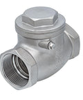 UNOX 1-inch stainless steel swing check valve with threaded ends for water and air systems
