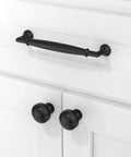 Matte Black Cabinet Pulls 10 Pack 5 Inch 128mm Solid Zinc Alloy Kitchen Cabinet Handles Drawer Pulls Durable Cabinet Hardware For Modern Kitchens Easy Install And Smooth Operation on white drawer