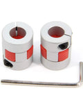 Aluminum Plum Shaped Flexible Shaft Coupling 10mm To 10mm Bore 20mm Diameter 25mm Length with hex key