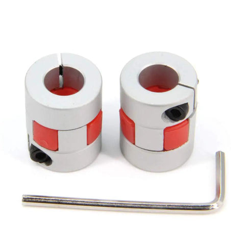 Aluminum Plum Shaped Flexible Shaft Coupling 10mm To 10mm Bore 20mm Diameter 25mm Length with hex key
