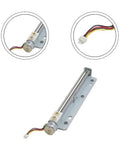 Killer Linear Stepper Motor Actuator With Integrated Metal Slide Table Featuring Slick 15 Mm Step Accuracy And Hella Smooth 123 Mm Travel For Top Notch Cnc Automation And Tight Position Control Projects, showing metal rail and motor connections.