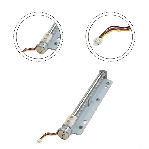 Killer Linear Stepper Motor Actuator With Integrated Metal Slide Table Featuring Slick 15 Mm Step Accuracy And Hella Smooth 123 Mm Travel For Top Notch Cnc Automation And Tight Position Control Projects, showing metal rail and motor connections.