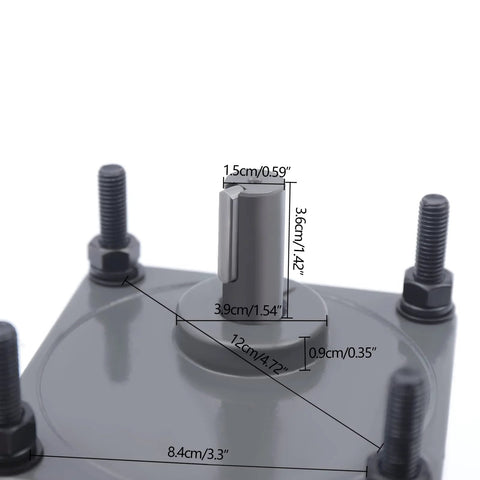 Front view of Amazon 110V gear reduction motor with 200W, gray housing, speed controller, and mounting bolts.