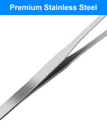Close-up of Two Pack Reptile Feeding Tongs 10.6 Inch Straight And Curved Extra Long Tweezers Pro Grade Stainless Steel Feeding Tools