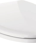 Sanborne Elongated Slow Close Toilet Seat With No Slip Bumpers Durable Comfort White Finish Designed for Quiet Operation