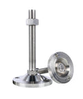 Built Like A Tank Adjustable Leveling Feet 2 Pack Top Shelf 304 Stainless Steel Swivel Furniture Glides with M8 M10 M12 threads.