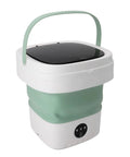 Super Portable 12L Mini Washing Machine And Foldable Spin Dryer, compact design with a green and white color scheme.