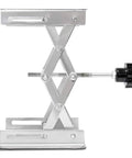 Wisamic lab jack stand with scissor lift, stainless steel, 4x4 in platform for laboratory use