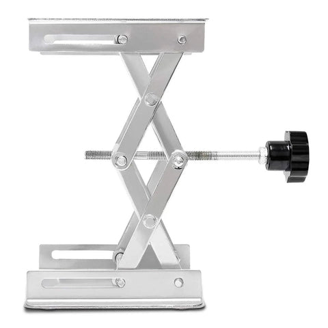 Wisamic lab jack stand with scissor lift, stainless steel, 4x4 in platform for laboratory use