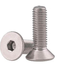 Flat Head Socket Cap Screws 3/8-16 Inch, 1 Inch Length, Fully Threaded Countersunk Bolts With Allen Hex Drive, 18-8 Stainless Steel 304 Bright Finish, 10 Pack For Heavy Duty Metalworking And Pro Grade Assembly close-up view