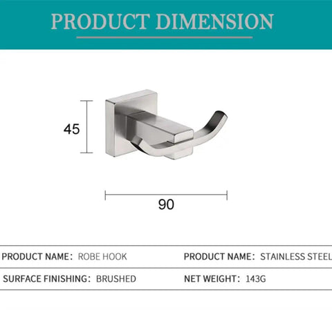 Top Shelf Brushed Stainless Steel Double Towel Hooks For Your Bathroom Refresh Slick Wall Mount Hardware With Hidden Backplates Easy No Sweat Install Grab This Solid Set Of Four Now