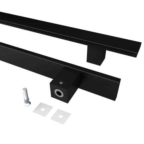 Heavy Duty 36 Inch Barn Door Push Pull Handle Made From Grade 304 Stainless Steel With Matte Black Finish Square Commercial Door Pull