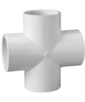 Schedule 40 PVC Pipe Slip X Slip X Slip X Slip Cross Fitting 2 Inch Diameter durable white plastic four way joint