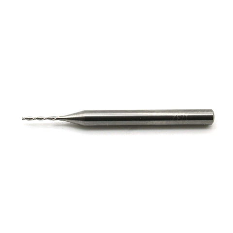 TEMO carbide downcut inlay router bit, 1/32" diameter, 1/8" shank, for wood carving and engraving.