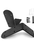 Heavy Duty Matte Black L Corner Brackets, 2 Pack Wall Mounted Shelf Supports For DIY Furniture, Rust Resistant Steel Triangular Braces.