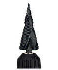 Top Tier 3 Piece Step Drill Bit Set Made From HSS With Titanium Nitride Coated For Fast Cutting Smooth Holes In Metal Sheet And Steel Using Triangular Shank, black step drill bit with marked sizes