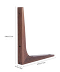 Built Like A Tank Walnut Wood Corner Shelf Brackets For Wall Mounted Displays, 6.9in heavy duty support brace.