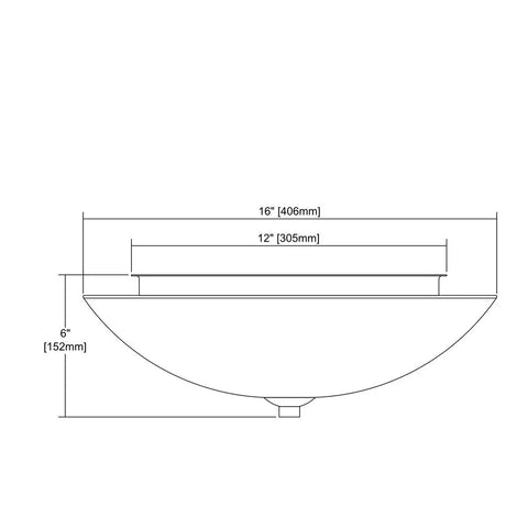 Diagram of Three Light Close To Ceiling Fixture Set In Polished Chrome With Painted Mosaic Glass Shades, 6 Inch By 16 Inch By 16 Inch.