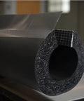 Rock Solid Premium Pipe Insulation Self Sealing Foam Rubber Tube six feet long, showing the closed cell structure for installation.