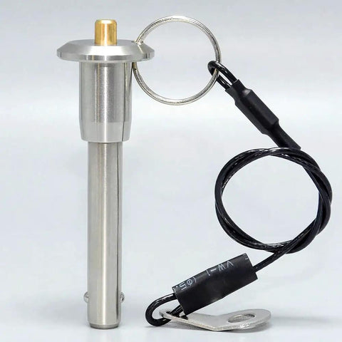 1/4 X 1 Inch Marine Grade Stainless Steel Ball Lock Pin Quick Release Indexing Spring Positioning safety dowel with keychain.
