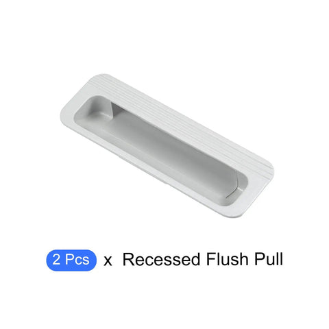 Recessed Flush Pull Handle Set 2 Pack Gray Plastic Inset Hidden Pulls For Cabinets Doors Drawers And Furniture Ideal For Home