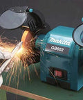 Heavy Duty 250 Watt Bench Grinder Featuring Dual Illuminated Work Lights And Rock Solid Base For Smooth Metal Grinding And Fast Tool Restoration In Any Home Garage Setup with sparks flying during use.