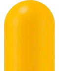 Close-up of the dome top of the 60 Inch Round Bollard Post Sleeve With Dome Top Hdpe Guard, yellow durable plastic.