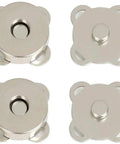 Plum Magnetic Snap Closures For Purses, Bags, And Clothing, 15mm silver snap set with round shape and secure fastening