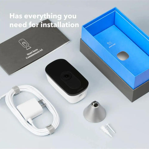 Indoor WiFi Security Camera With 1080p HD Video, 180 Degree Field Of View, Clear Night Vision, and installation accessories
