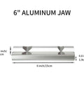 6 inch aluminum jaw dimensions for Magnetic Aluminum Vise Jaws Set With Soft Protectors, non-slip covers for 4 to 8 inch metal vises.