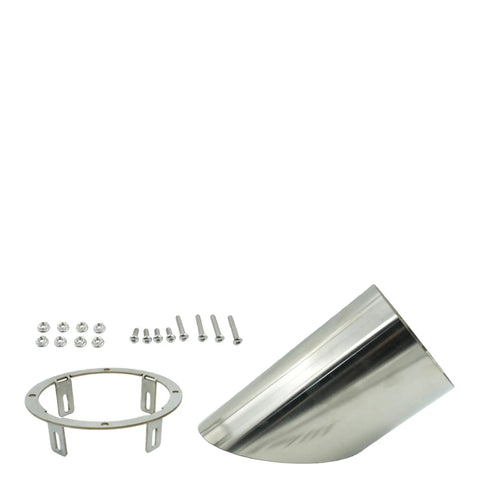 Diesel Hood Stack Ring And Tip Kit 6 Inch Miter Cut With Hardware For Truck And Tractor Sled Pulling Fully Adjustable Universal Fit Steel