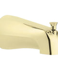 Polished Brass Diverter Spout For Bathtub Faucets, 5 1/2 Inch Reach, 1/2 Inch Slip Fit, Zinc Construction