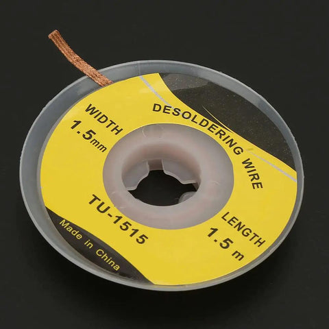 Premium 1.5mm Copper Desoldering Braid Wire Solder Wick for Electronics Repair and PCB Rework 1.5 Meter spool