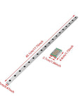 Compact MGN12H Miniature Linear Guide Rails 1pc Set, 450mm Long 12mm Wide With Sliding Block shown with measurements
