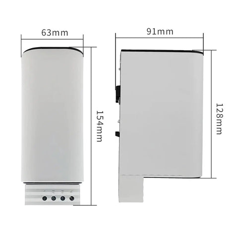 Touch Safe Air Industrial Space Heater Replacement Module For Cabinet Heating 50 Watt Compact Heating Core dimensions side and top view