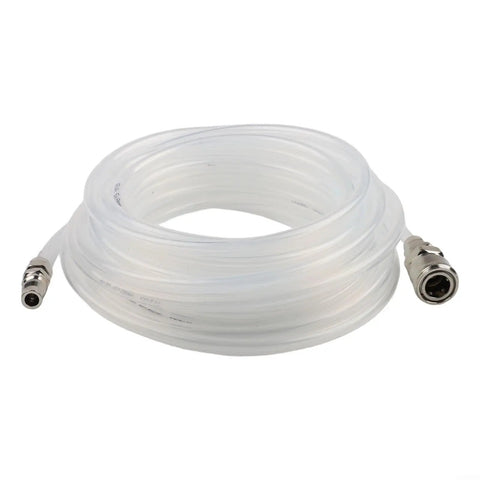 Heavy Duty Clear EVA Air Compressor Hose And 5X8mm Pneumatic Tubing with Type C connectors coiled for ventilation use.