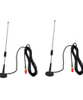 Two Pack Magnetic Car Antenna For UV-5R UV-82 UV-9R Walkie Talkie 144 MHz And 430 MHz Band 50 Ohm F Female Connector Black