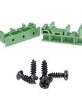 Green 20 Pack DIN Rail PCB Mount Bracket Clips for C45 Rail Fits 35mm and 15mm Wide Rails Easy Install and Detach Carrier Clips Panel Mount Ready System DIY Friendly with screws